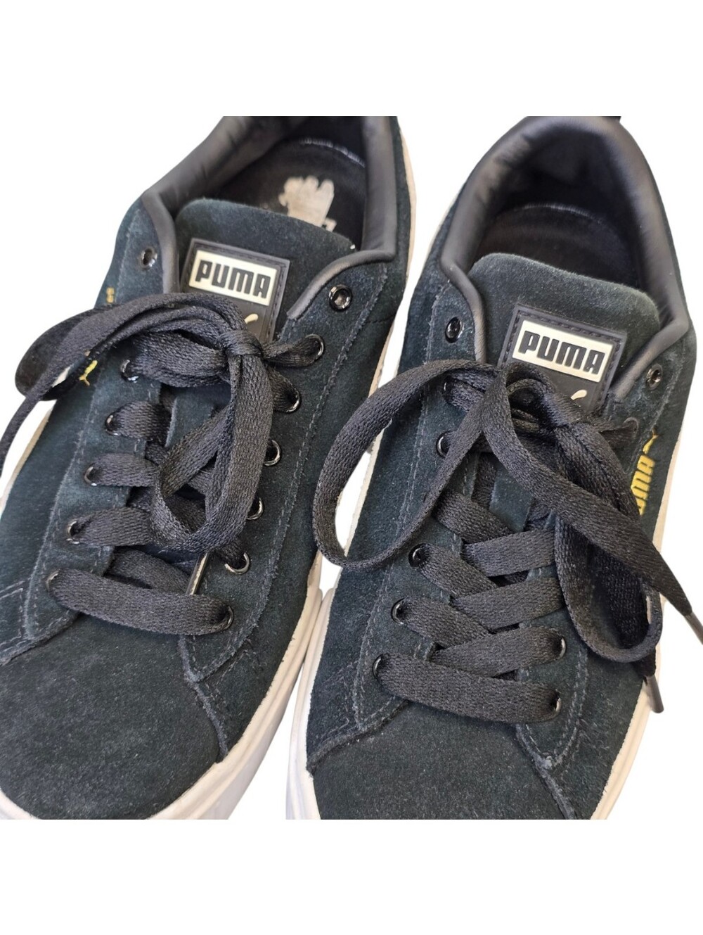 Puma Women's 7.5 Mayze Black Suede Platform Sneakers - Picture 7 of 11